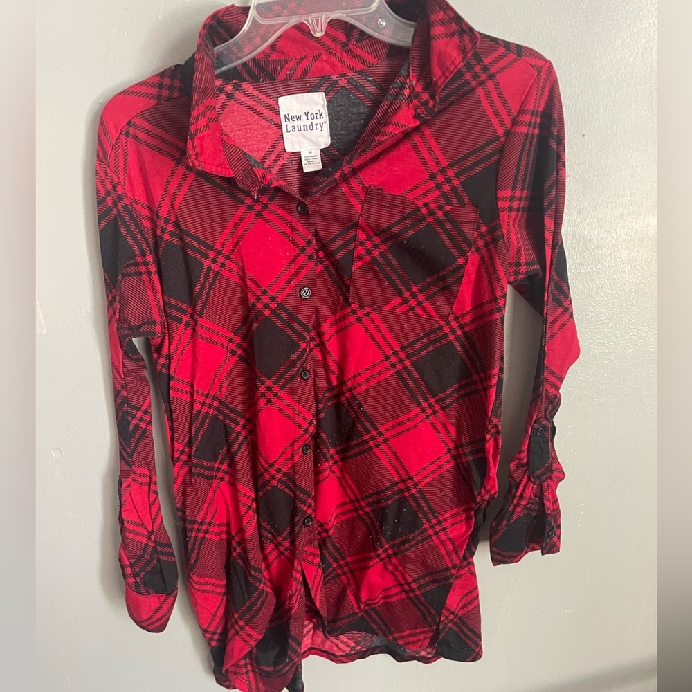 Buffalo Plaid Cardigan Medium New York Laundry